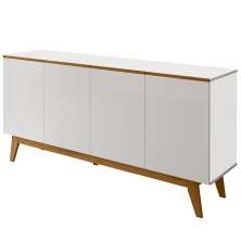 Balcao Buffet Ares 4 Portas 161 cm Branco Nature Tebar