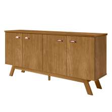 Balcao Buffet Atlanta 4 Portas 164 cm Nature Tebar