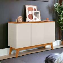 Buffet Ares Lux 03 Portas Off White E Nature Tebarrot