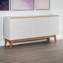 Buffet Ares Lux 04 Portas Branco E Nature Tebarrot
