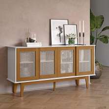 Buffet Detroit 04 Portas Branco/Nature - Tebarrot