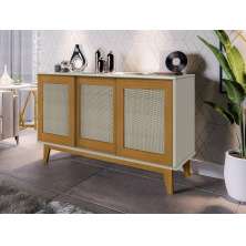 Buffet Detroit 3 Portas Off/White / Madeira - Tebarrot