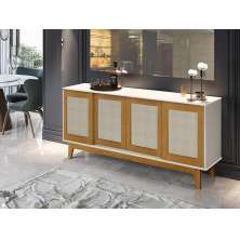Buffet Detroit 4 Portas Branco / Madeira - Tebarrot