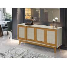 Buffet Detroit 4 Portas Off White / Madeira - Tebarrot
