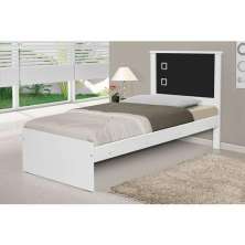 Cama Barcelona Solteiro Branco/Preto - Tebarrot