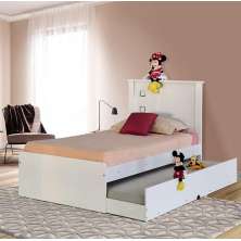 Cama Bibox Solteiro Barcelona Branco Com Colchões