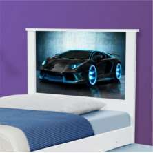 Cama Bibox Solteiro Carro Raio Azul