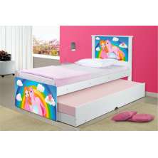 Cama Princesa e Unicórnio com Auxiliar e Colchões