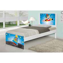 Cama Solteiro Astronauta com Colchão