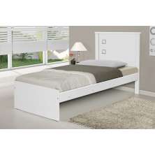 Cama Solteiro Barcelona Branco com Colchão