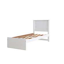Cama Solteiro Barcelona Branco e Preto - Tebarrot