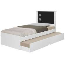 Cama Solteiro Bibox Barcelona Flex Branco/ Preto - Tebarrot