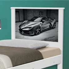Cama Solteiro Carro Sport Chumbo com Colchão