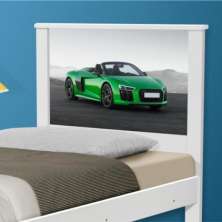 Cama Solteiro Carro Sport Verde com Colchão