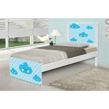Cama Solteiro Nuvem Menino com Colchão