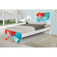Cama Solteiro Sereia Ruiva com Colchão