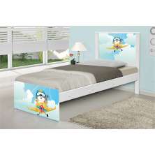 Cama Solteiro Ursinho Patrulheiro com Colchão