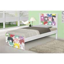 Cama Solteiro Ursinhos Coloridos com Colchão