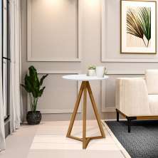 Mesa Lateral Classic Branco/Nature - Tebarrot