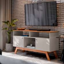 Rack Amsterdã Off White e Mel 140 cm