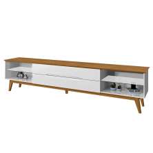 Rack Bancada Para TV 65 Pol Limit 181 cm Branco Nature Tebar