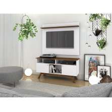 Rack Para Tv  Amsterdã Com Painel Vênus Madeira / Branco - Tebarrot