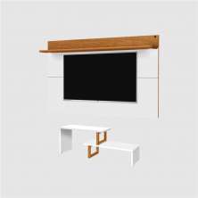 Rack e Painel para TV e Led Leicester Branco Nature