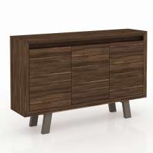 Balcão 3 Portas para Escritório Home Office ME4120 MDP Nogal/Fendi - Gran Belo