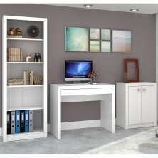 Conjunto para Home Office Ideal 03 Peças Branco - Tecno Mobili