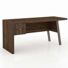 Mesa com 2 Gavetas para Escritório Home Office ME4122 MDP Nogal/Fendi - Gran Belo