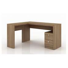 Mesa com 2 Gavetas para Escritório Home Office ME4129 MDP Amendoa G69 - Gran Belo