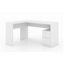 Mesa com 2 Gavetas para Escritório Home Office ME4129 MDP Branco - Gran Belo