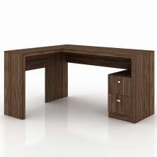 Mesa com 2 Gavetas para Escritório Home Office ME4129 MDP Nogal - Gran Belo