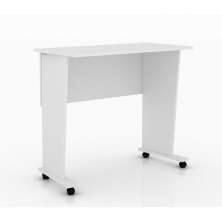 Mesa com rodizio para Escritório Home Office ME4117 MDP Branco - Gran Belo