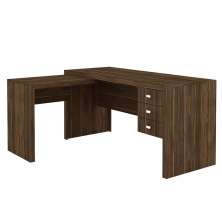 Mesa para Escritório Home Office ME4106 MDP Nogal - Gran Belo