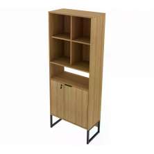 Armario 02 Portas Com Chave Pes Tubular ME4155 Amendoa Preto Tecno Mobili