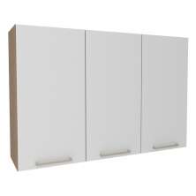Armario Aereo 3 Portas 120 cm MDP CZ3109 Freijo Branco Tecno Mobili