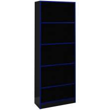 Armario Estante Multiuso 5 Prateleira ME4141 Preto Azul Tecno Mobili