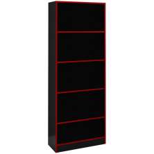 Armario Estante Multiuso 5 Prateleira ME4141 Preto Vermelho Tecno Mobili