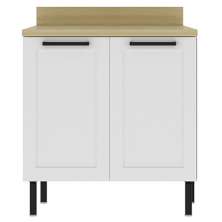 Balcão Com Tampo 80 cm 2 Portas MDF Branco Tecno Mobili