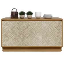 Balcao Buffet 03 Portas 160cm BB2611 Natural Palha Tecno Mobili