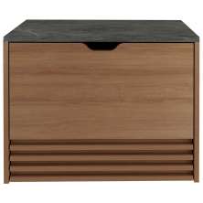 Balcao Gabinete 1 Gaveta Ripada BN3613 Amendoa Marmore Lunar Tecno Mobili