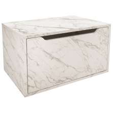 Balcao Gabinete 60 cm 1 Porta Basculante BN3646 Marmore Branco Tecno Mobili