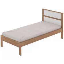 Cama Solteiro CM8004 Amendoa Branco Tecno Mobili