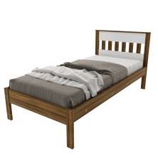 Cama Solteiro CM8006 Nogal Branco Tecno Mobili