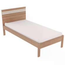 Cama Solteiro CM8010 Amendoa Branco Tecno Mobili