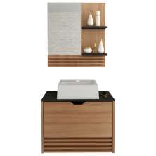 Conjunto 3 Peças Para Banheiro Amendoa Marmore Lunar BN3630X13X14 Tecno Mobili