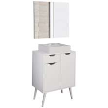 Conjunto 3 Peças Para Banheiro BN3600X37X38 Branco Metalizado Tecno Mobili