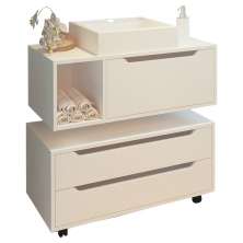 Conjunto 3 Peças Para Banheiro BN3600X43X44 Branco Tecno Mobili