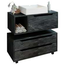 Conjunto 3 Peças Para Banheiro BN3600X43X44 Marmore Lunar Tecno Mobili